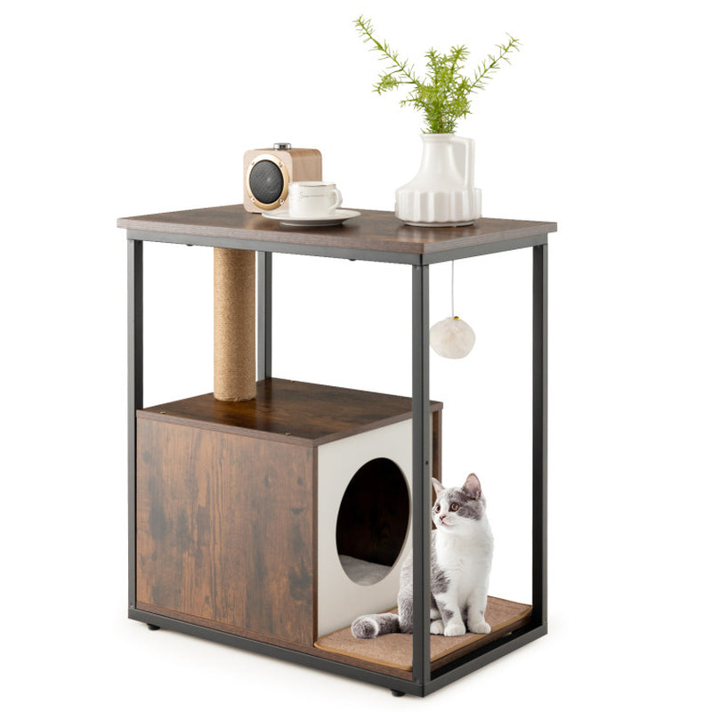 Cat Furniture End Table Cat House with Scratching Post — image 1 — Pets Stuff Australia