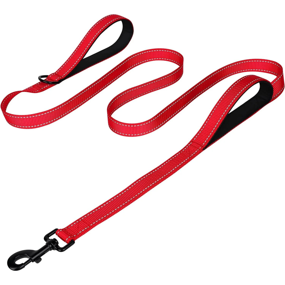 Heavy-Duty Double Handle Dog Leash – Reflective for Large Breeds