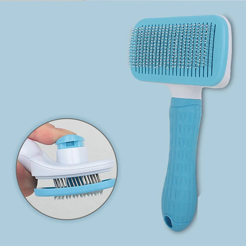 Self-Cleaning Pet Slicker Brush – Dematting Brush Dogs & Cats