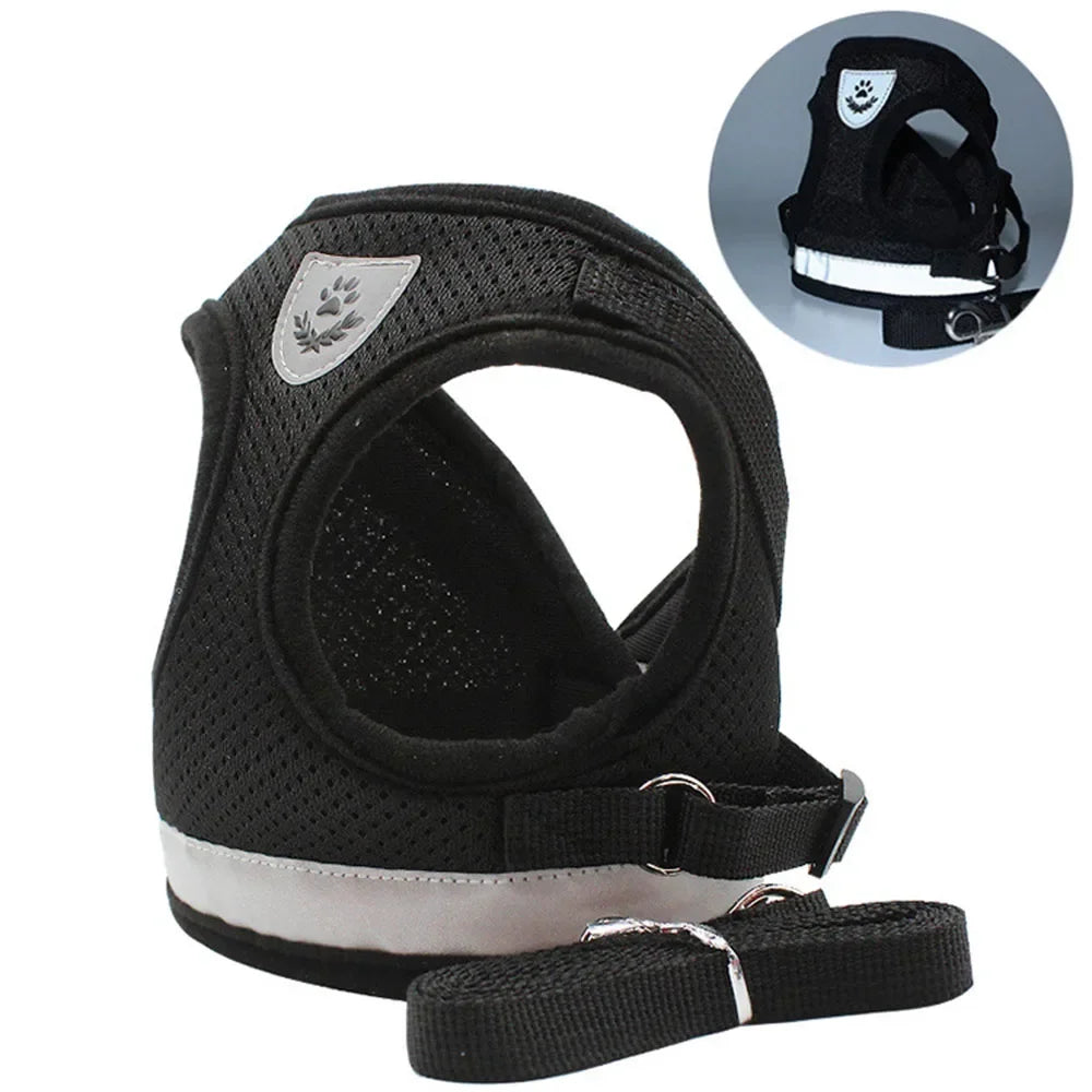 Cat Harness and Leash Set – Escape-Proof Reflective Mesh Vest Harness