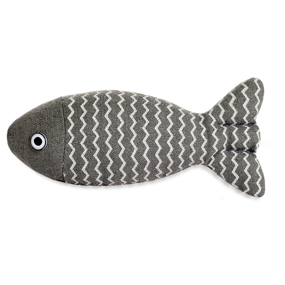 Catnip Fish Cat Toy – Sackcloth Kicker Fish Chew Toy