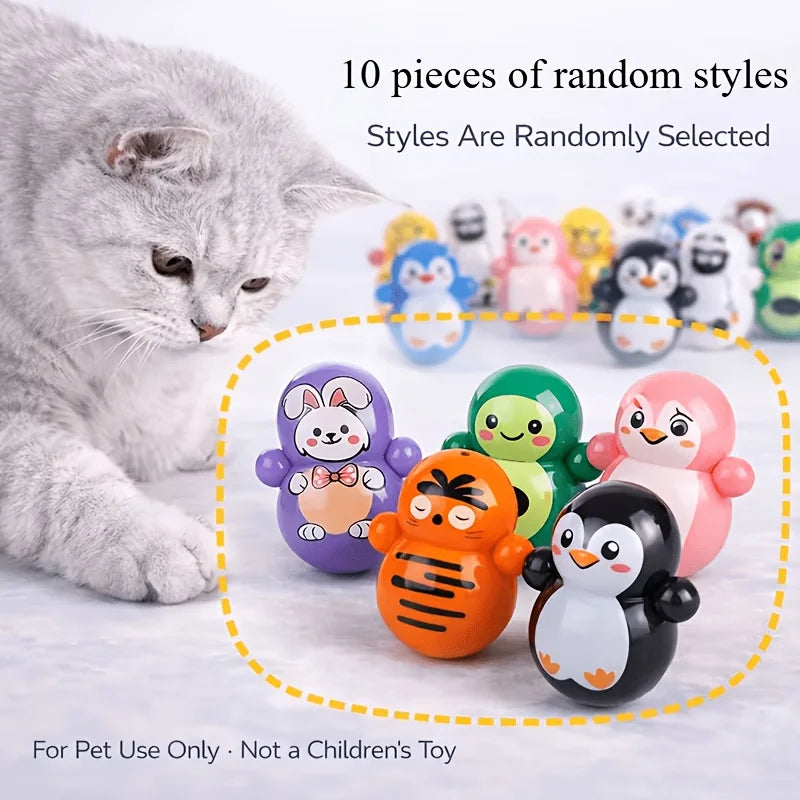 Self-Rolling Cat Toy Balls 10 Pack – No Batteries Needed