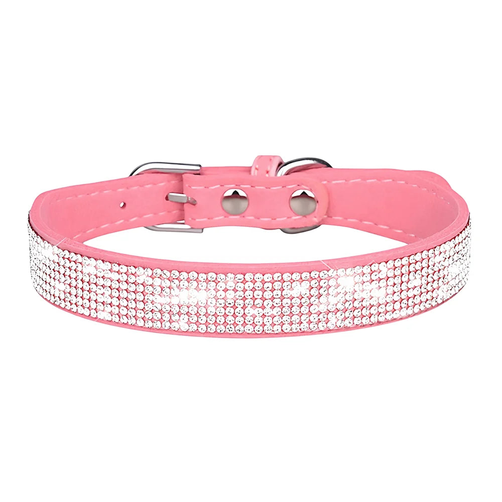 Rhinestone Pet Collar – Soft Adjustable Collar for Dogs & Cats