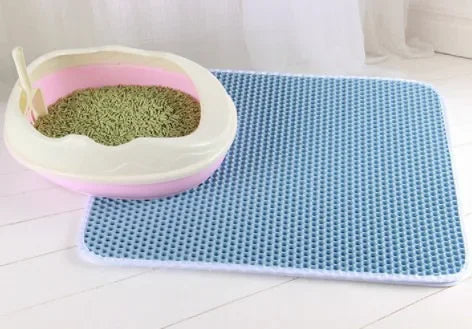 Double-Layer Cat Litter Mat – Waterproof Washable Litter Trap