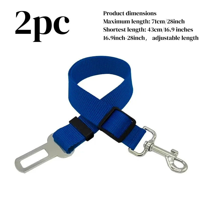 Dog Car Seat Belt – Adjustable Safety Rope with 360° Swivel Hook
