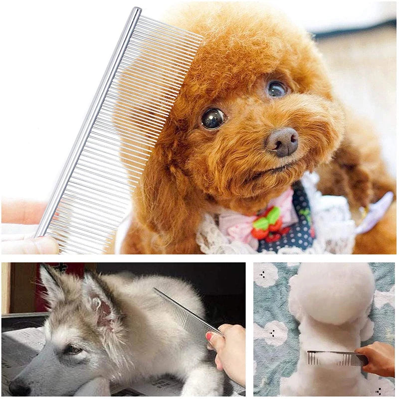Pet Dematting Comb – Stainless Steel Undercoat Comb for Dogs & Cats