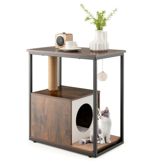 Cat Furniture End Table Cat House with Scratching Post — image 1 — Pets Stuff Australia