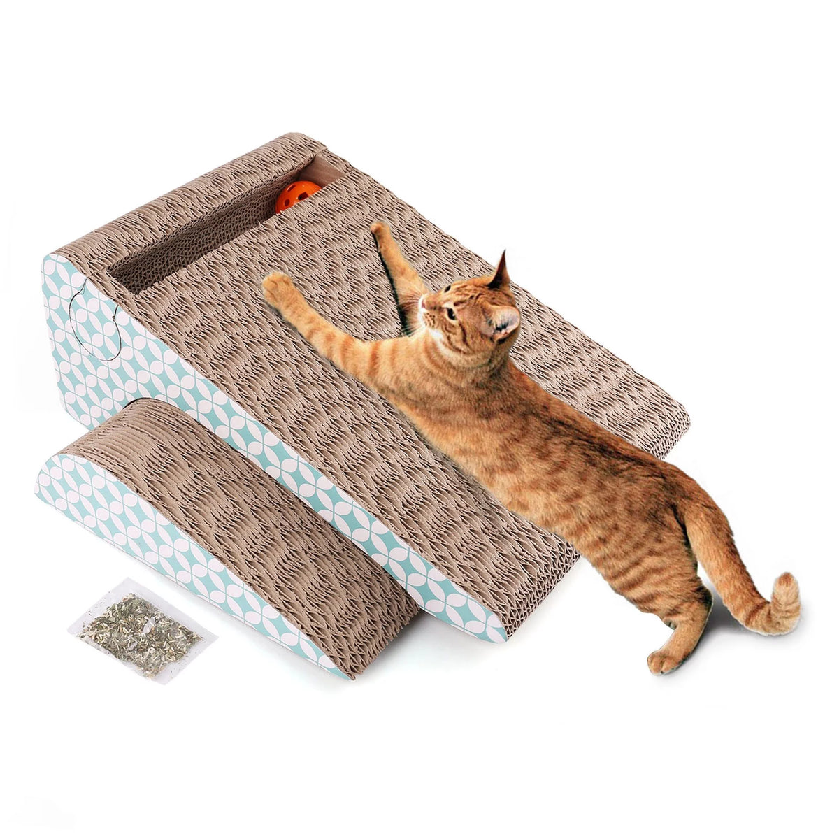 2 in 1 Cat Scratcher Cardboard — image 1 — Pets Stuff Australia