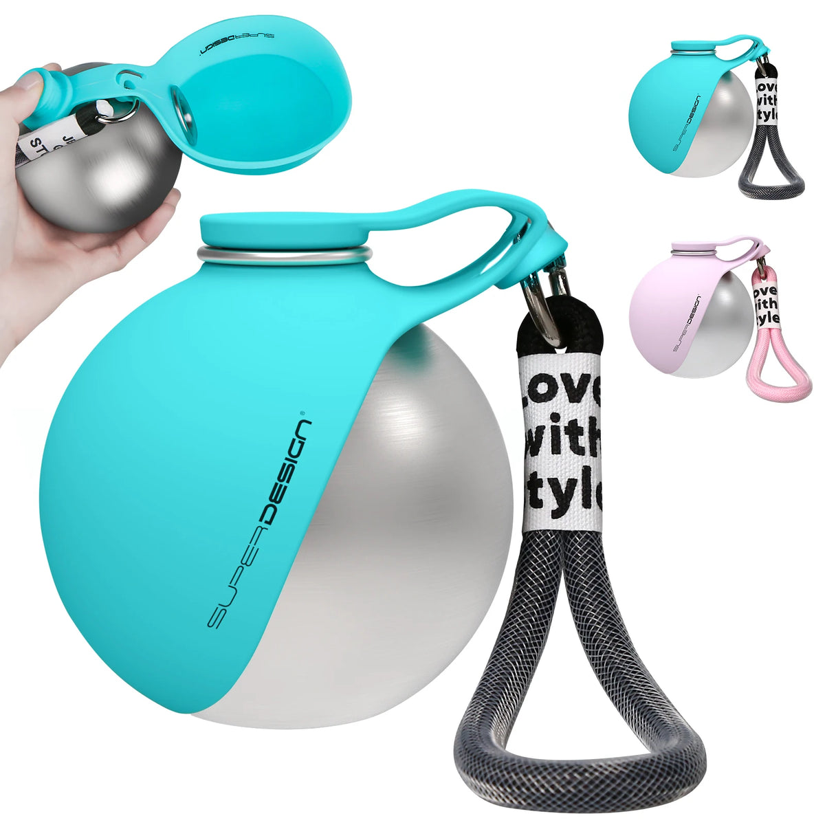 2-in-1 Dog Water Bottle – Leak-Proof Stainless Travel Bottle & Bowl