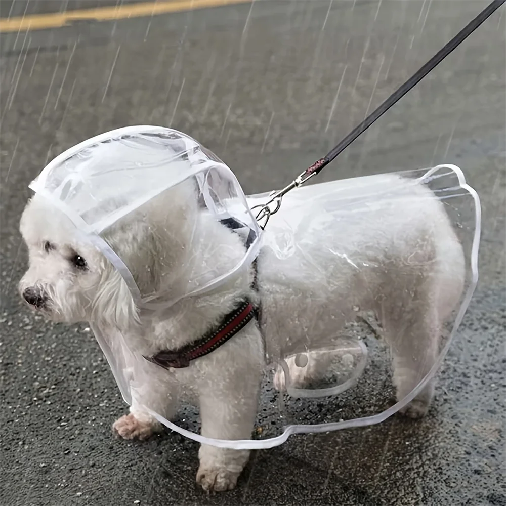Clear Waterproof Dog Raincoat – Small & Medium Dogs Rain Jacket