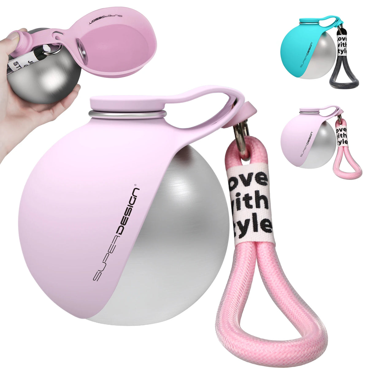 2-in-1 Dog Water Bottle – Leak-Proof Stainless Travel Bottle & Bowl