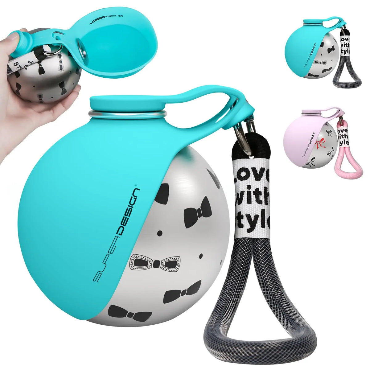 2-in-1 Dog Water Bottle – Leak-Proof Stainless Travel Bottle & Bowl