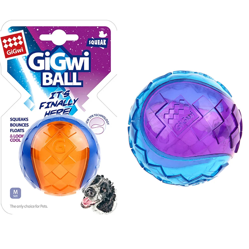 Natural Rubber Squeaky Dog Ball – Non-Toxic Bouncy Chew Toy