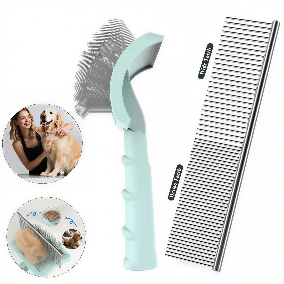 Dog Slicker Brush – Shedding & Knot Removal Pin Brush