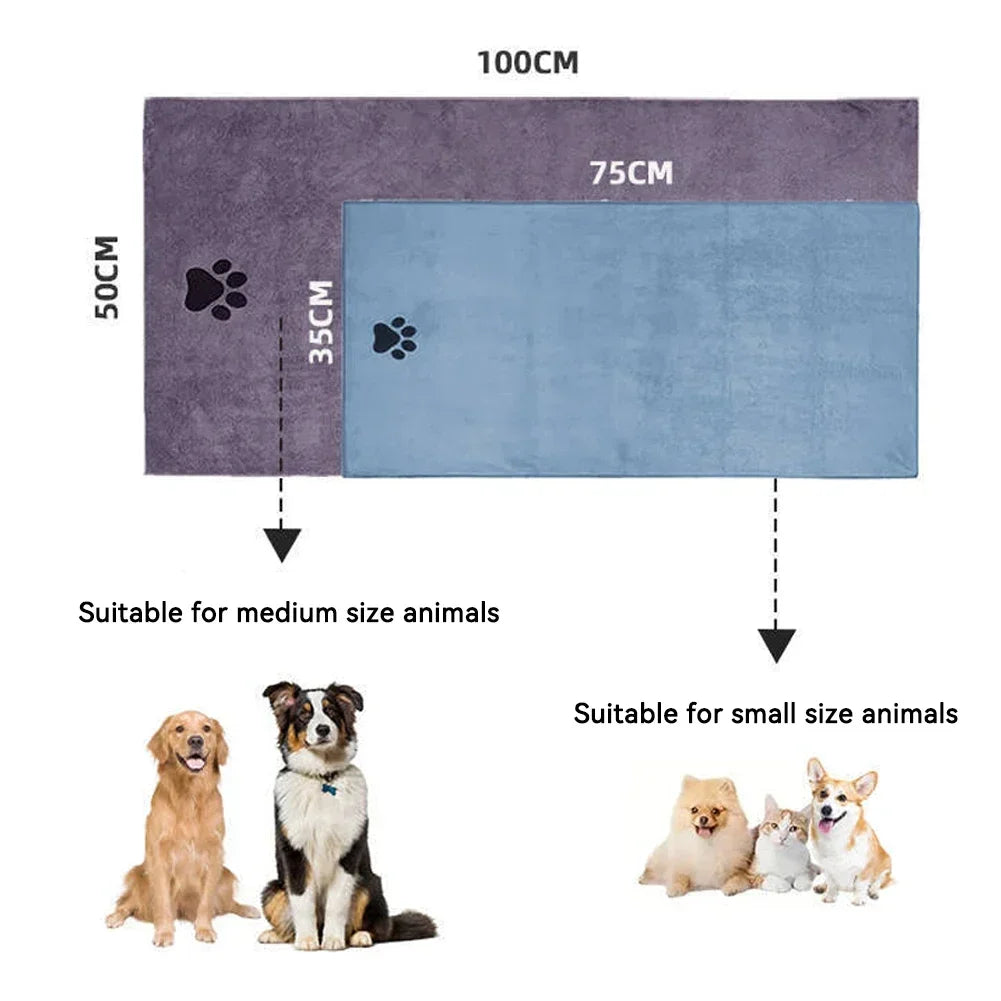 Quick-Dry Pet Towel – Thick Absorbent Dog & Cat Bath Towel