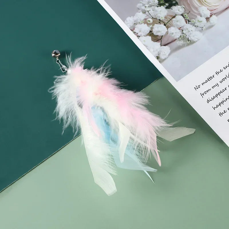 Cat Feather Toy Refills – Replacement Bird, Worm & Ball Teaser Heads