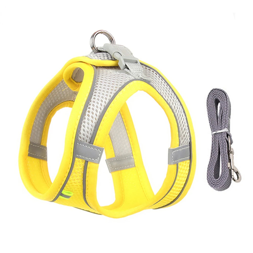 Puppy & Cat Vest Harness with Leash – Breathable Reflective Mesh