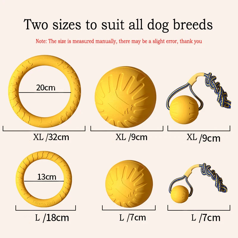 EVA Dog Toy Set 4 Pack – Flying Disc, Ball & Tug Rope
