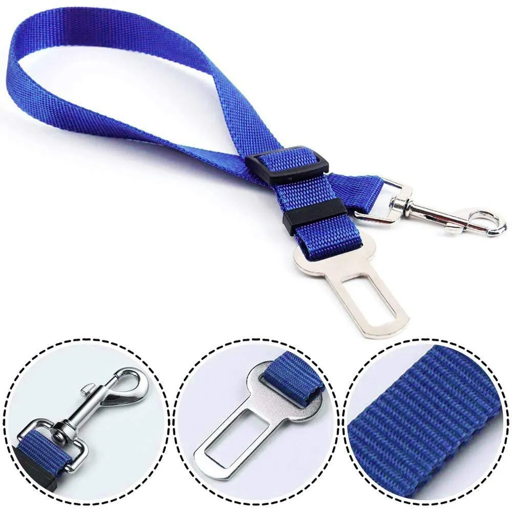 Dog Car Seat Belt – Adjustable Pet Travel Safety Harness Lead