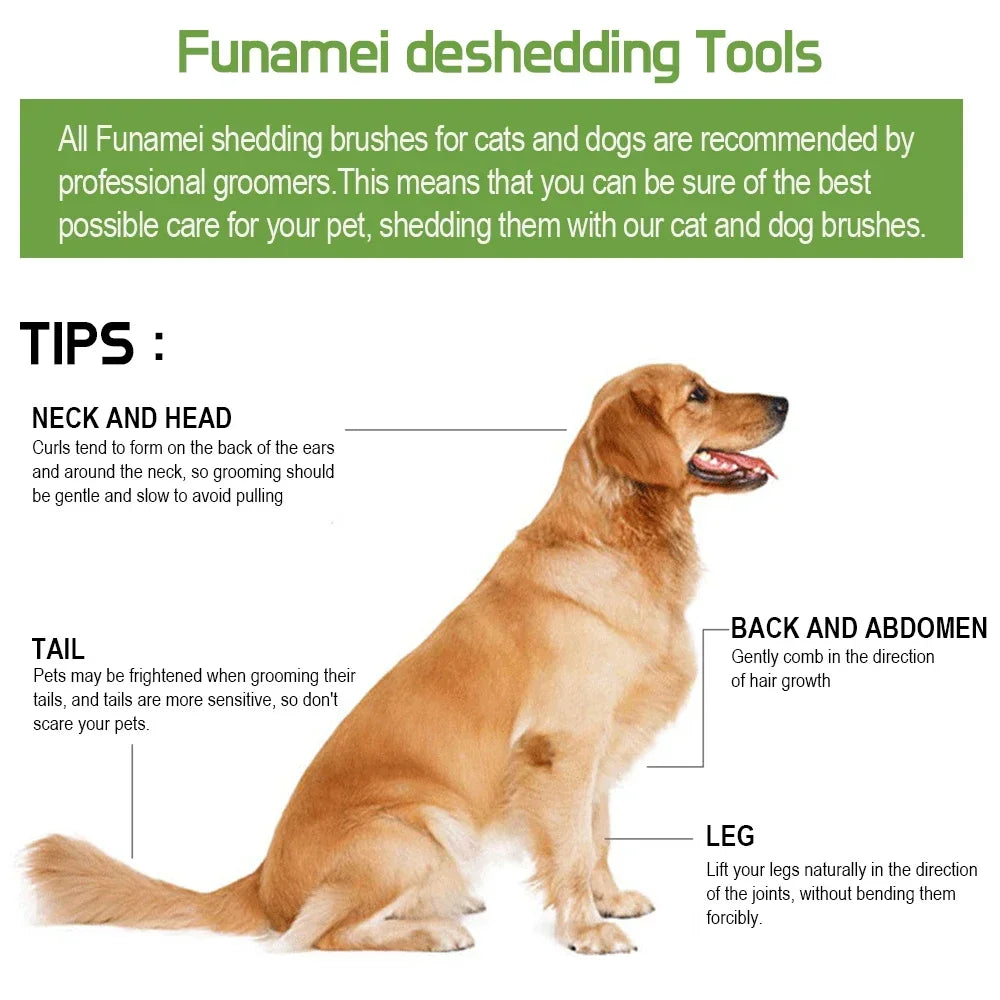 Pet Grooming Brush for Dogs & Cats – Hair Removal Massage Comb