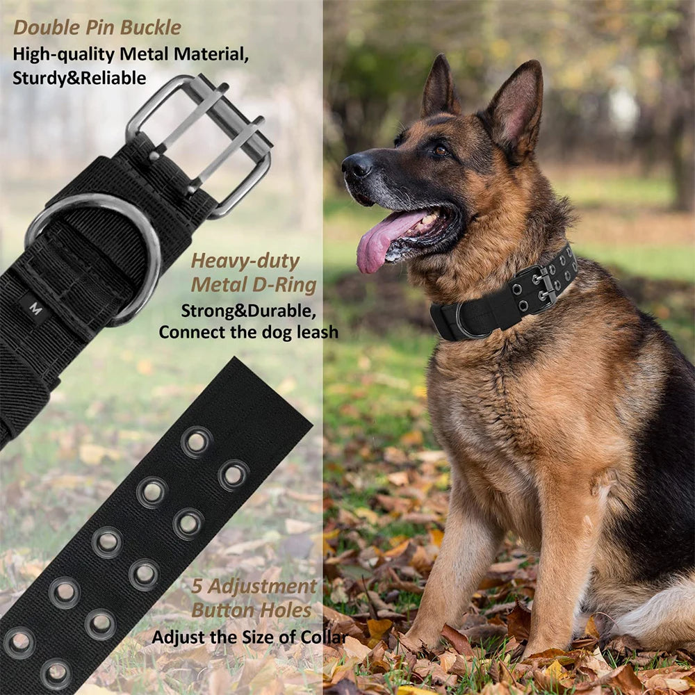 Tactical Dog Collar – Heavy-Duty Nylon Collar for Medium/Large Dogs