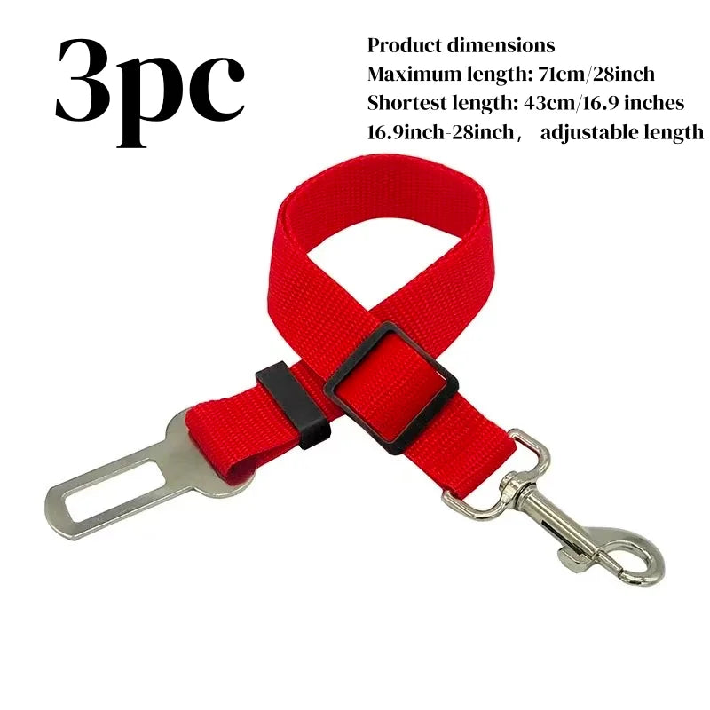 Dog Car Seat Belt – Adjustable Safety Rope with 360° Swivel Hook