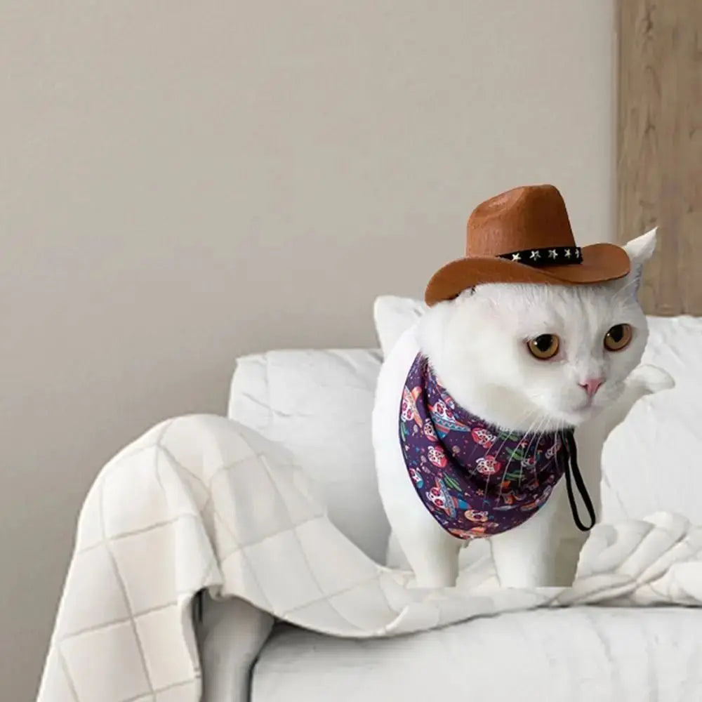 Dog Cowboy Hat – Adjustable Pet Sun Hat for Dogs & Cats