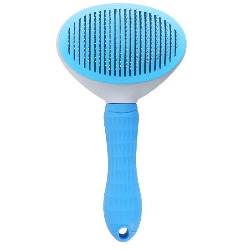 Self-Cleaning Slicker Brush for Dogs & Cats – One-Click Deshedding Brush