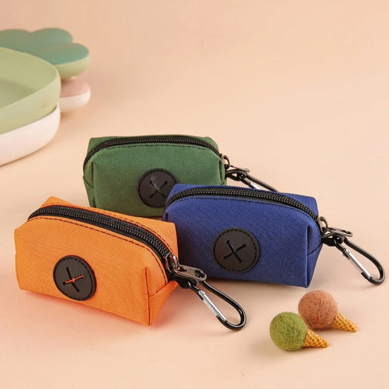 Canvas Dog Poop Bag Holder – Waste Bag Dispenser with Carabiner
