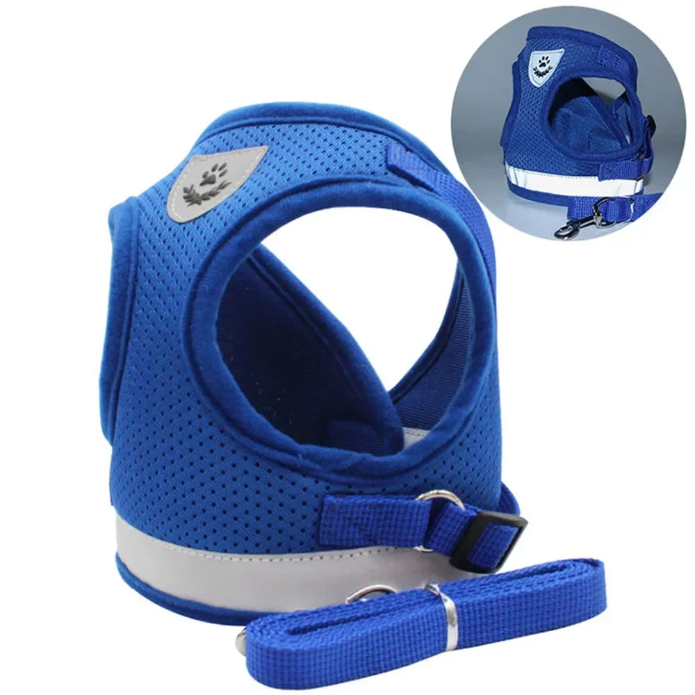 Cat Harness and Leash Set – Escape-Proof Reflective Mesh Vest Harness