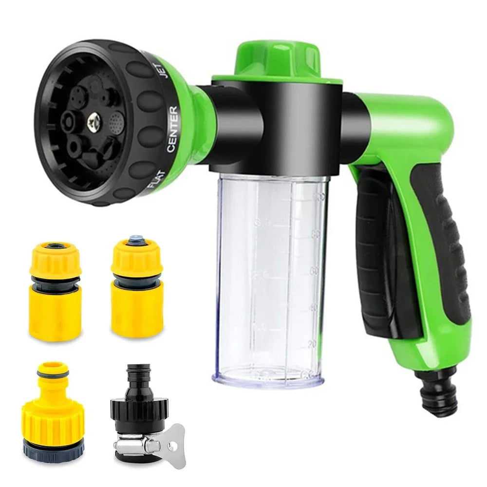 8-in-1 Dog Shower Sprayer – High-Pressure Pet Bath Hose Nozzle with Foam