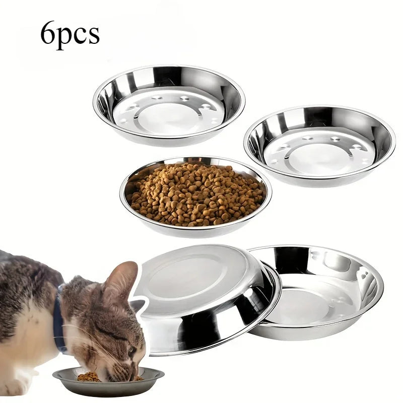 Stainless Steel Cat Bowl Set – Wide Anti-Tip Low-Profile Feeder