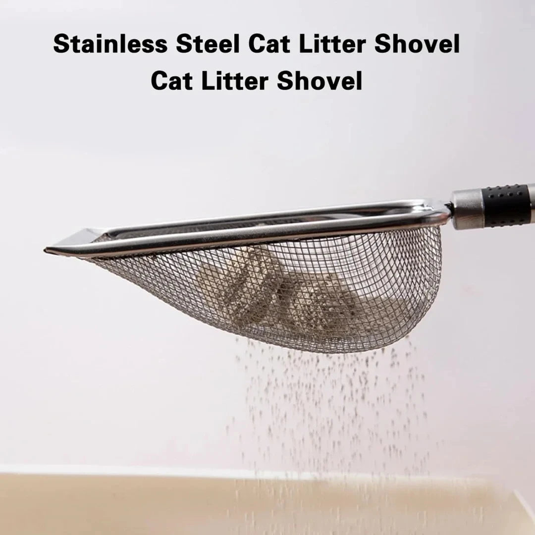 Stainless Steel Cat Litter Scoop – Rust-Resistant Ergonomic Handle
