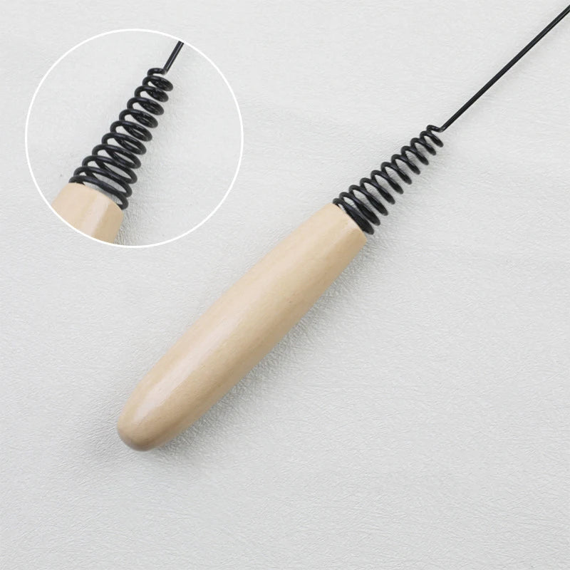 Wooden Spring Cat Teaser Wand – Feather Replacement Head Cat Toy