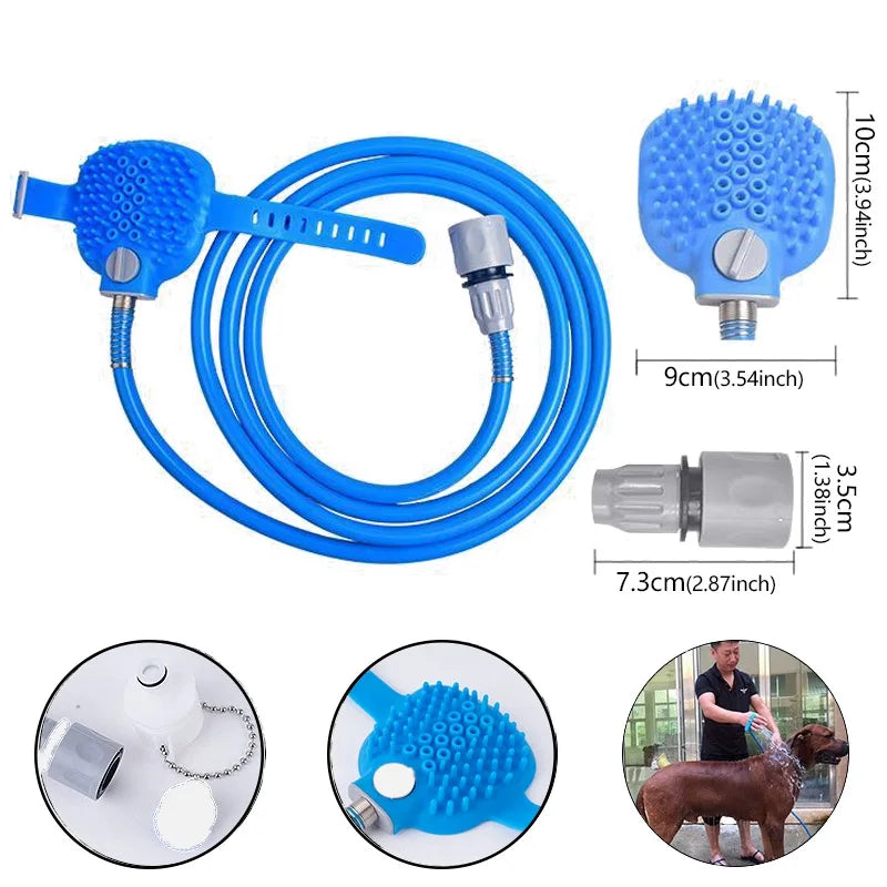2-in-1 Pet Shower Brush Sprayer – Dog & Cat Bathing Massage Comb