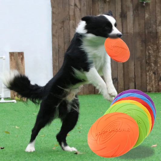 Silicone Flying Saucer Dog Toy – Chew-Resistant Disc for Dogs & Cats