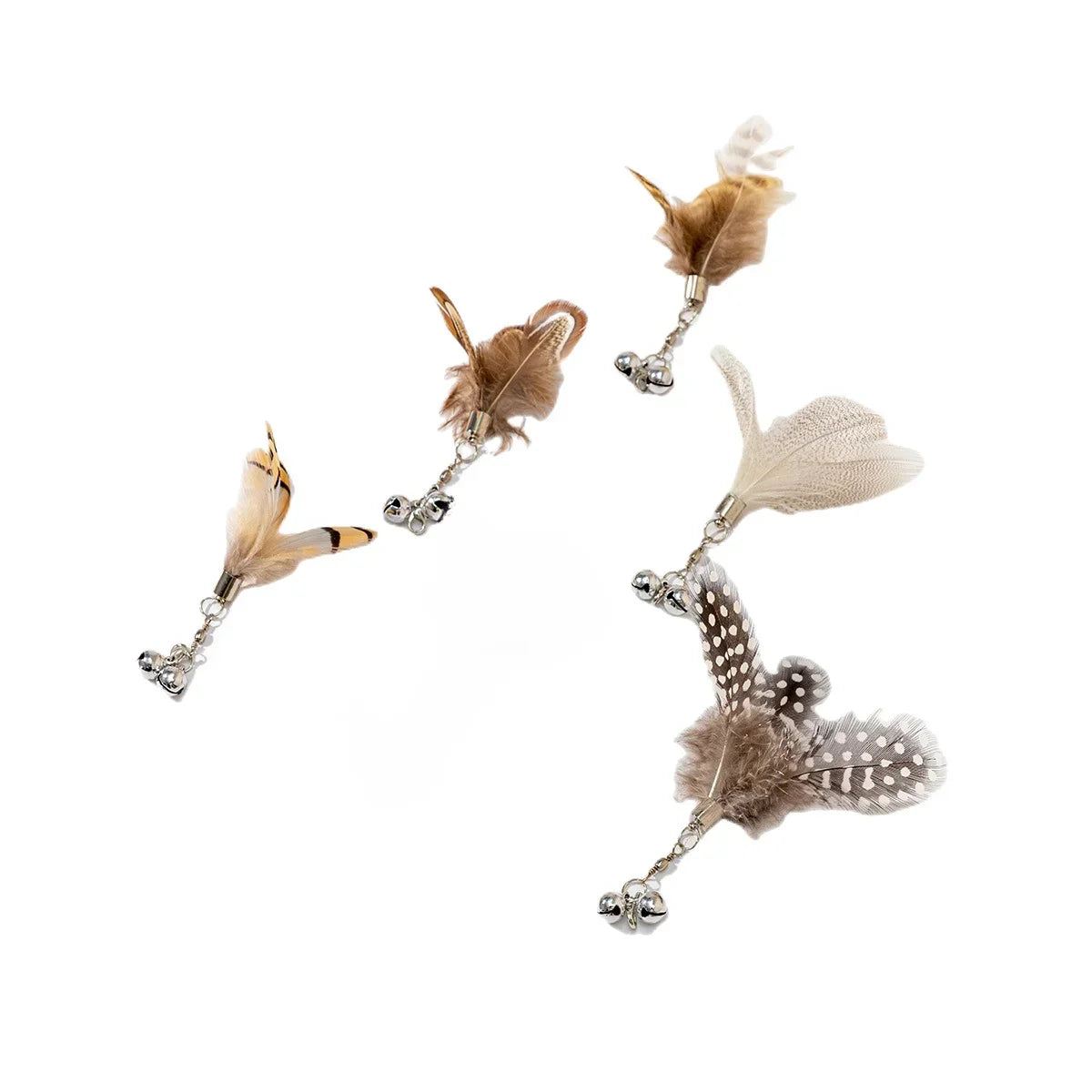 Cat Feather Toy Refills – Replacement Bird, Worm & Ball Teaser Heads