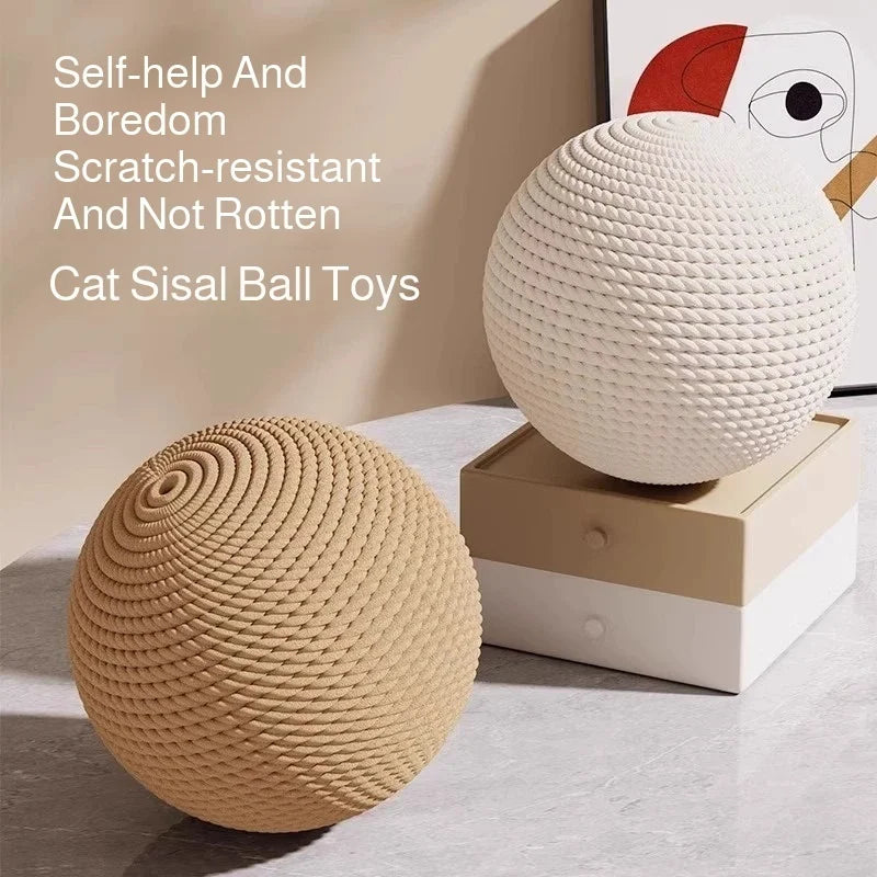 Sisal Cat Scratch Ball – Rattle Teeth Cleaning Cat Toy