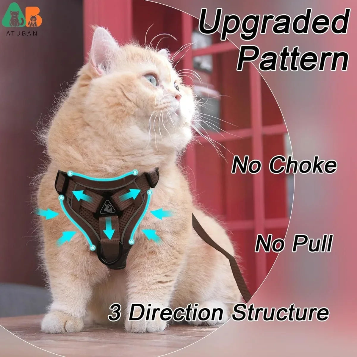 Cat Harness and Leash Set – Adjustable Reflective Vest Small to Large