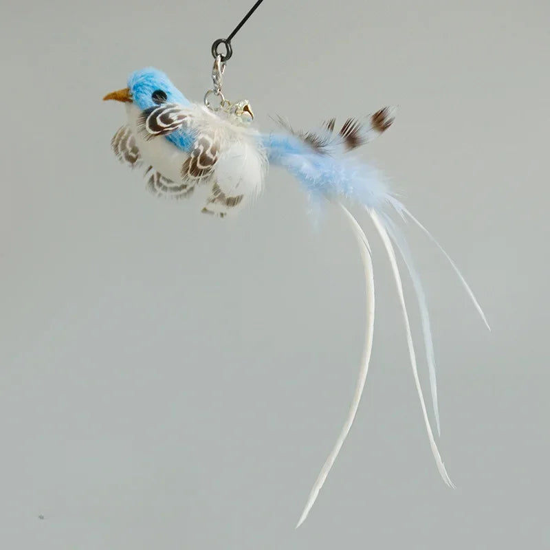 Cat Feather Toy Refills – Replacement Bird, Worm & Ball Teaser Heads
