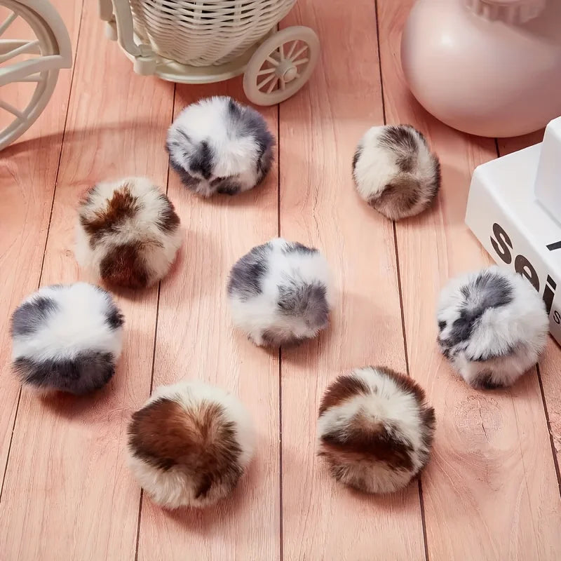 Leopard Print Plush Cat Balls 3 Pack – Soft Interactive Ball Toy