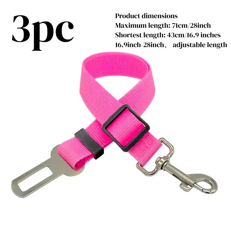 Dog Car Seat Belt – Adjustable Safety Rope with 360° Swivel Hook