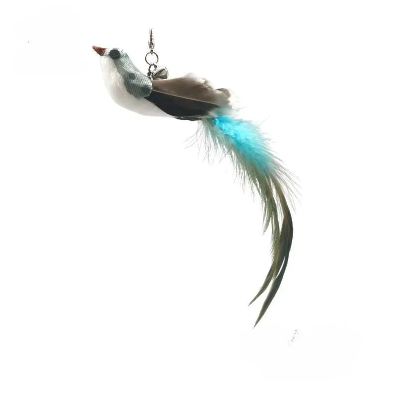 Cat Feather Toy Refills – Replacement Bird, Worm & Ball Teaser Heads