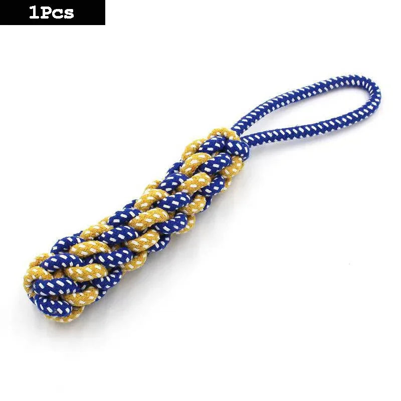 Cotton Rope Dog Toy – Knot Ball Dumbbell Teeth Cleaning Chew Toy