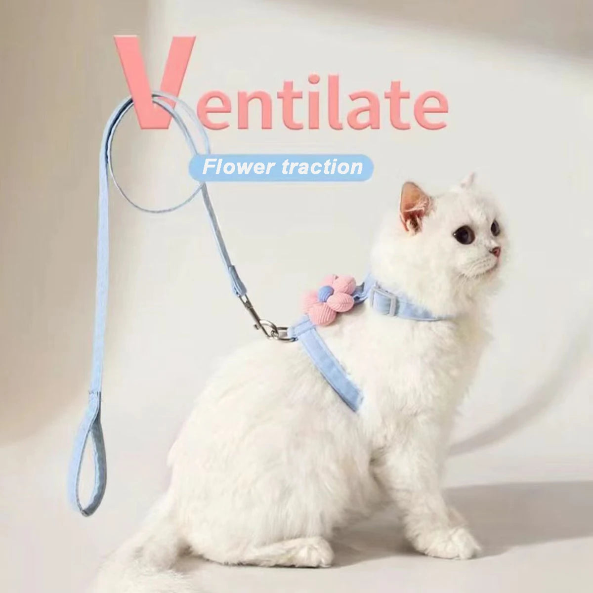 Cat & Small Dog Harness Leash Set – Breathable Adjustable Walking Vest