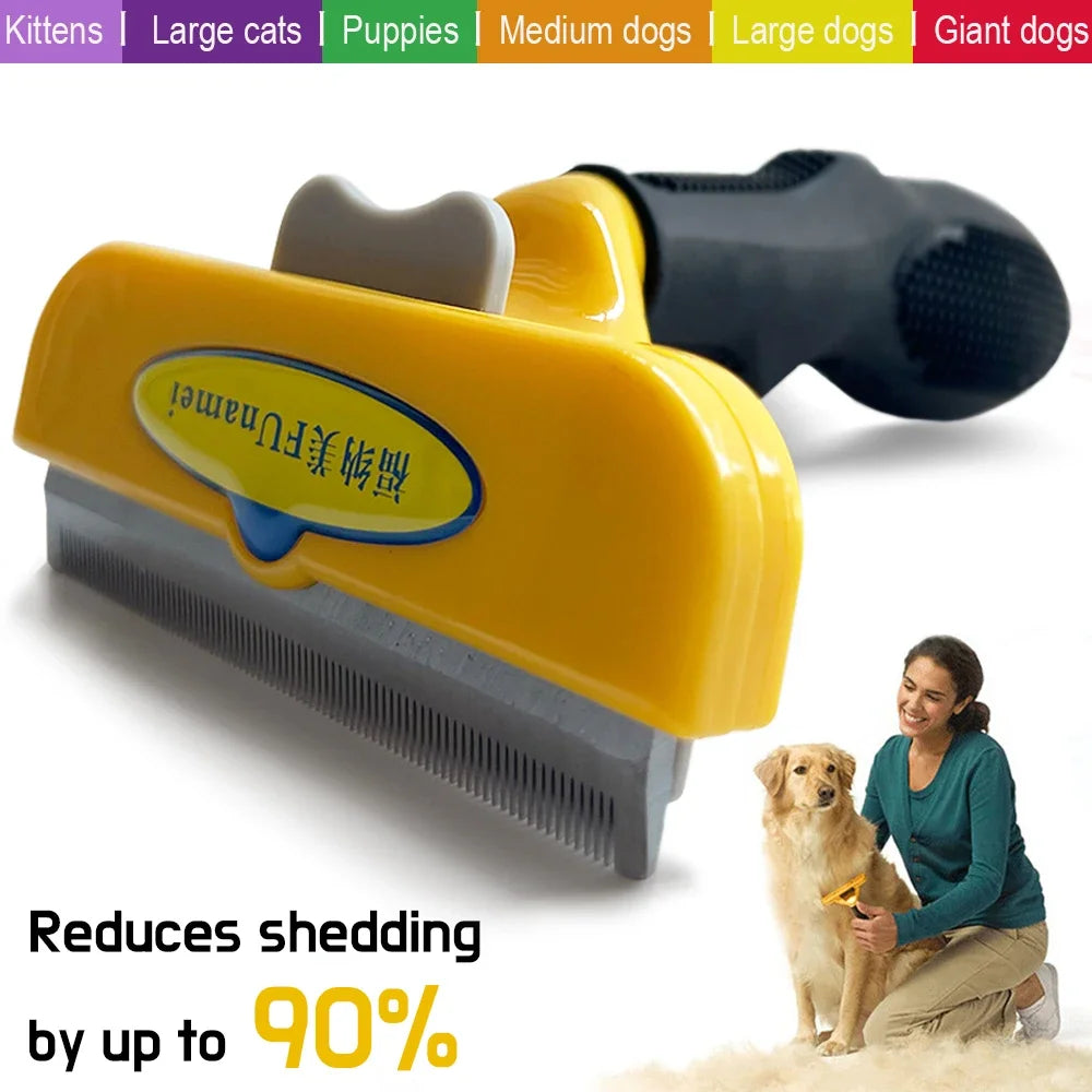 Pet Grooming Brush for Dogs & Cats – Hair Removal Massage Comb