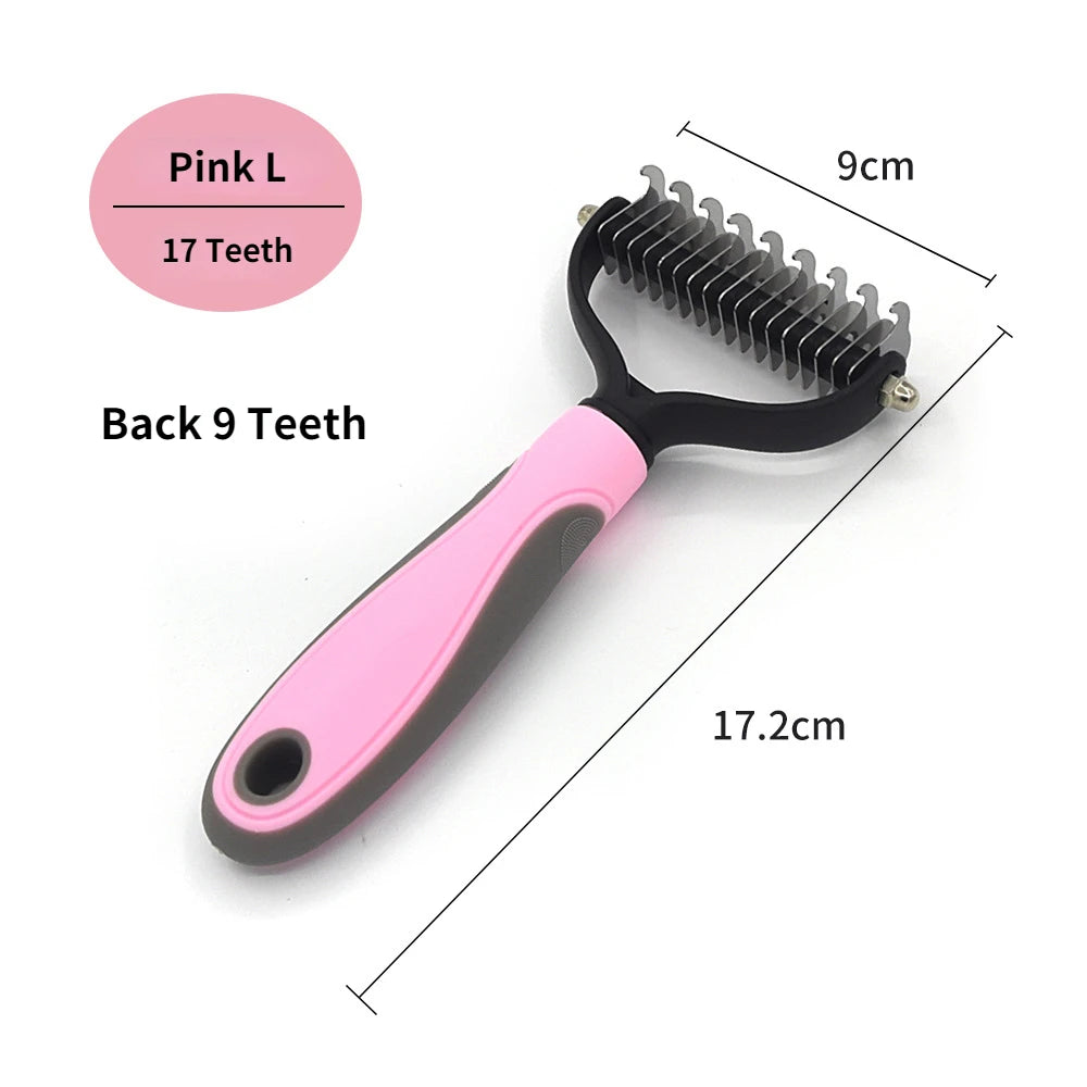 Pet Deshedding Brush – Dematting Knot Cutter Comb for Dogs & Cats