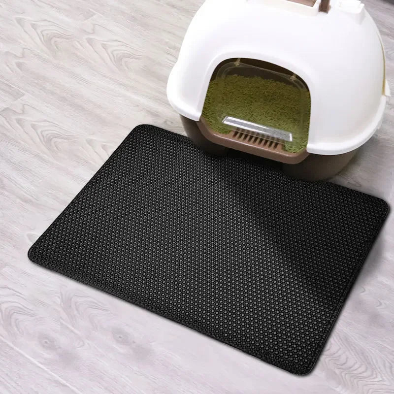 Double-Layer Cat Litter Mat – Waterproof Washable Litter Trap