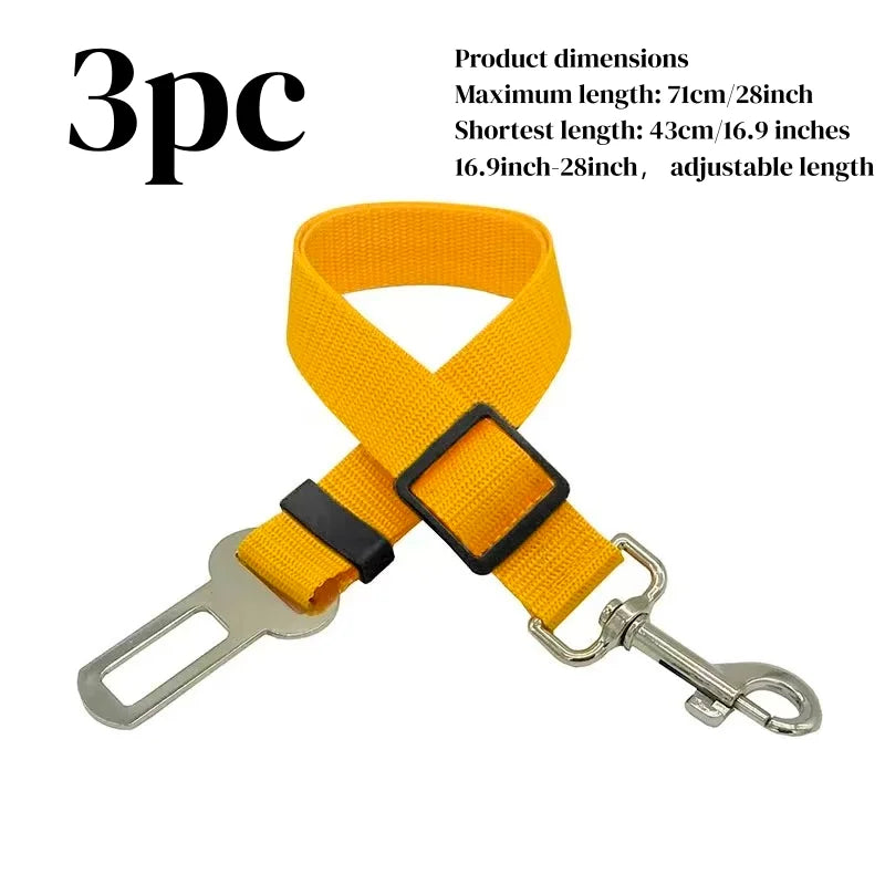 Dog Car Seat Belt – Adjustable Safety Rope with 360° Swivel Hook