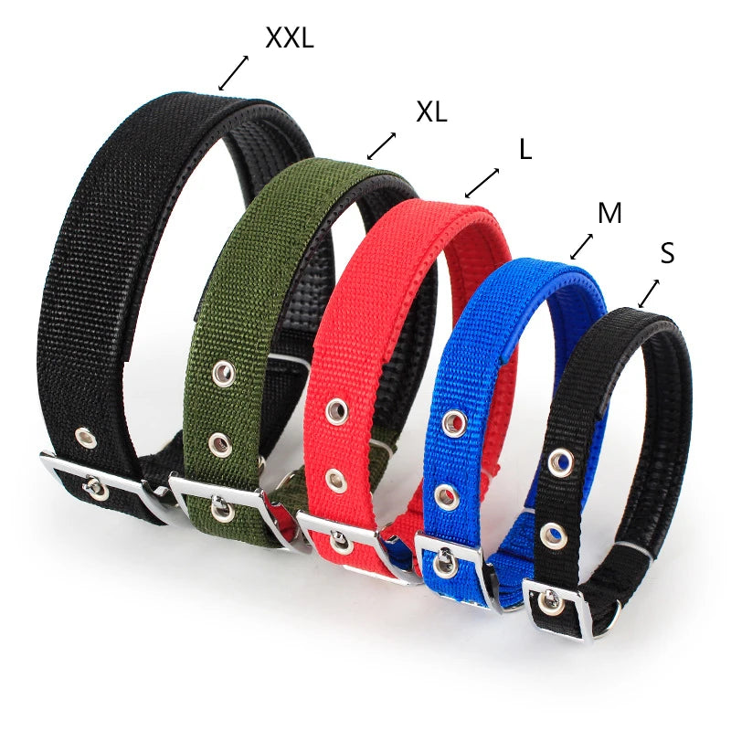 Nylon Dog Collar – Solid Colour Collar Small, Medium & Large Dogs